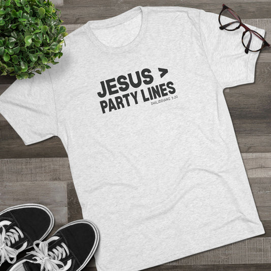 Jesus > Party Lines Unisex Tri-Blend Crew Tee