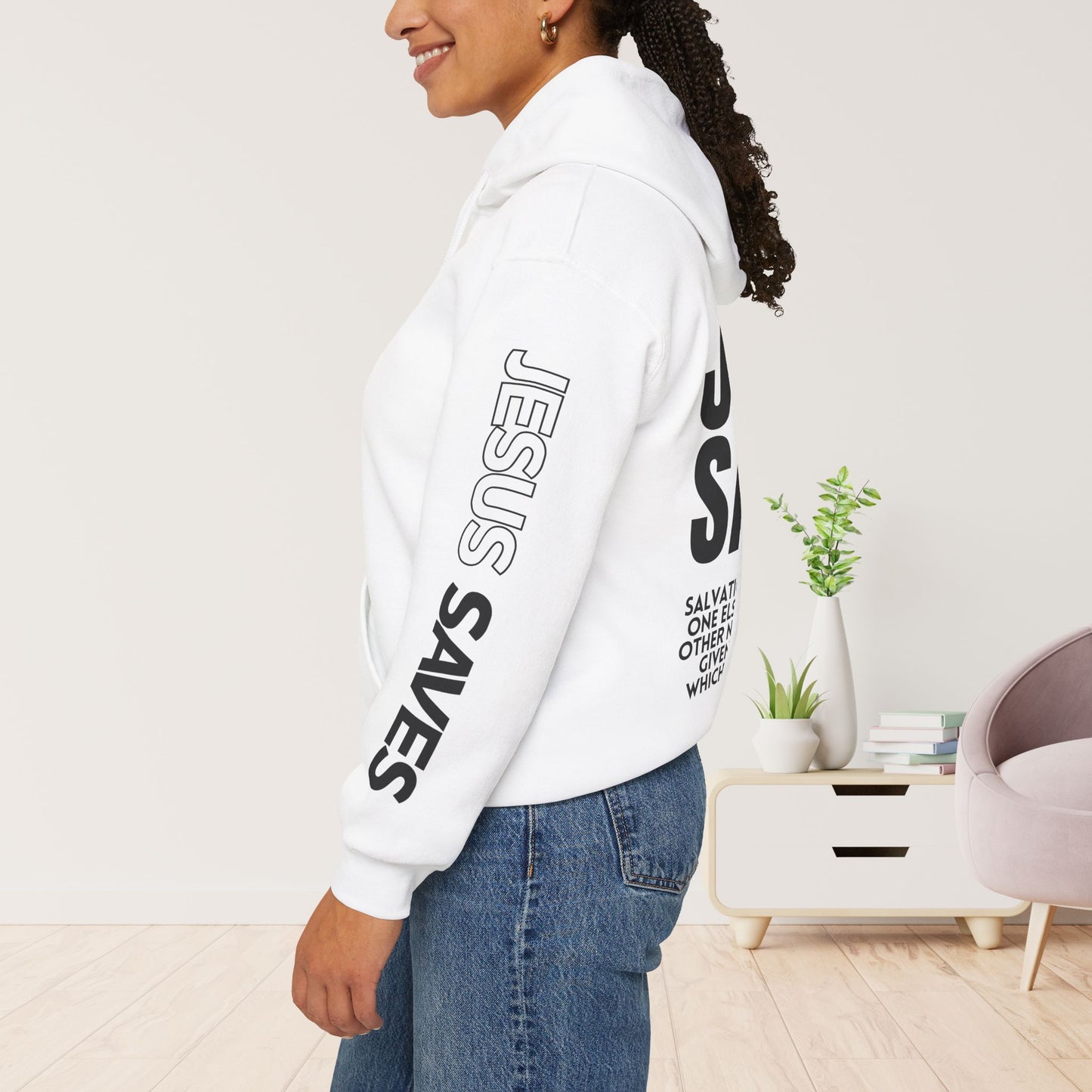 Jesus Saves Hoodie - Acts 4:12 Bible Verse Christian Hoodie