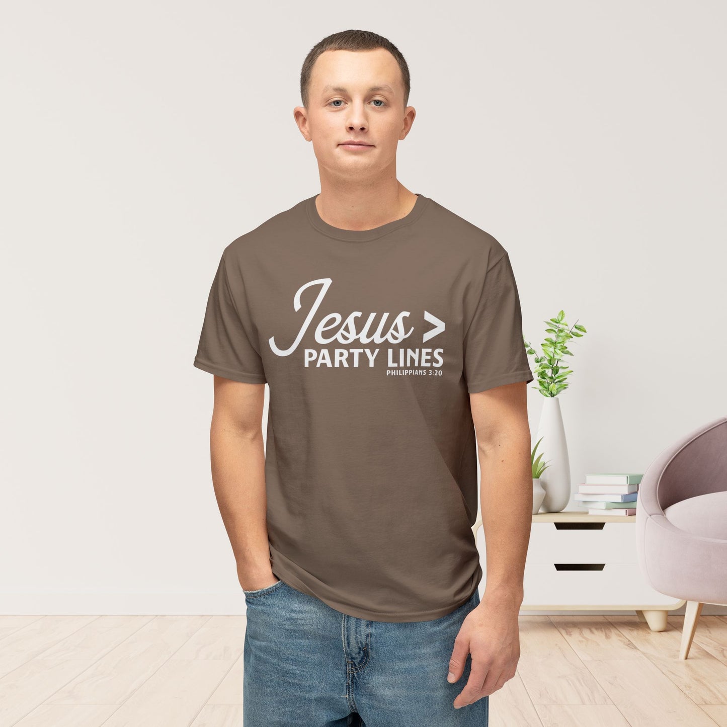 Jesus > Party Lines Unisex HD Cotton Tee