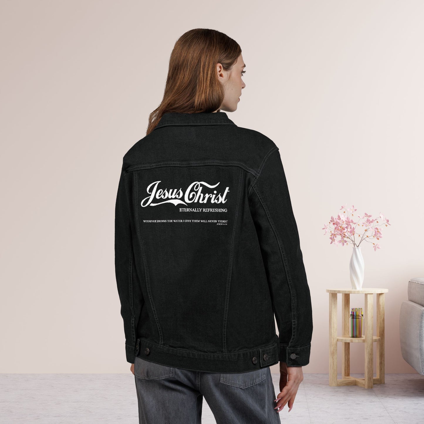 Embroidered Jesus Christ Unisex Denim Jacket