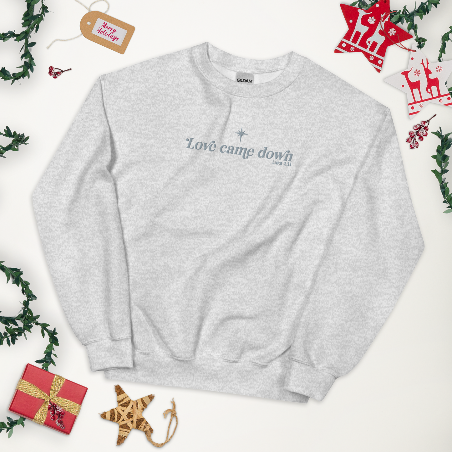 Embroidered Love Came Down Sweatshirt