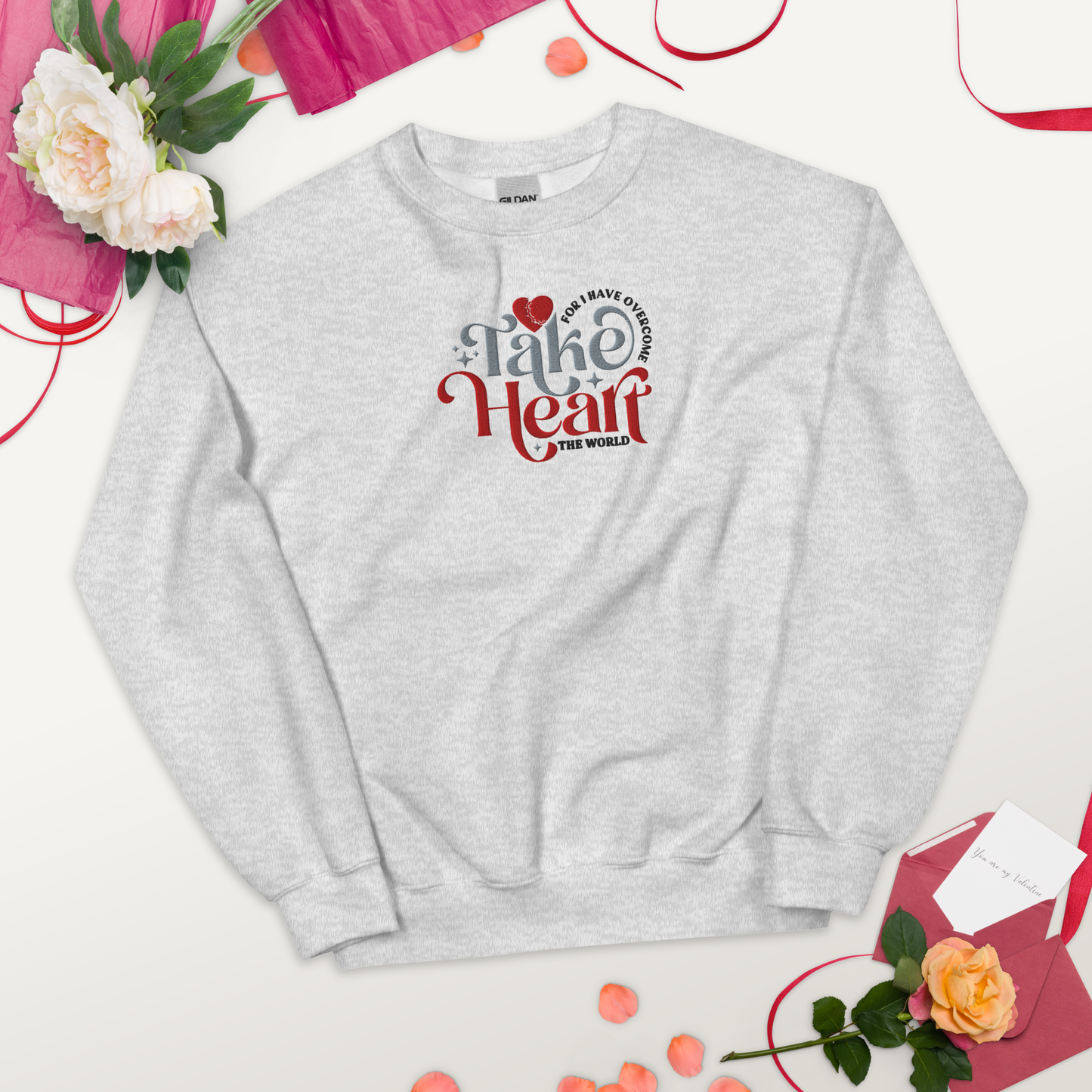Embroidered Take Heart Sweatshirt