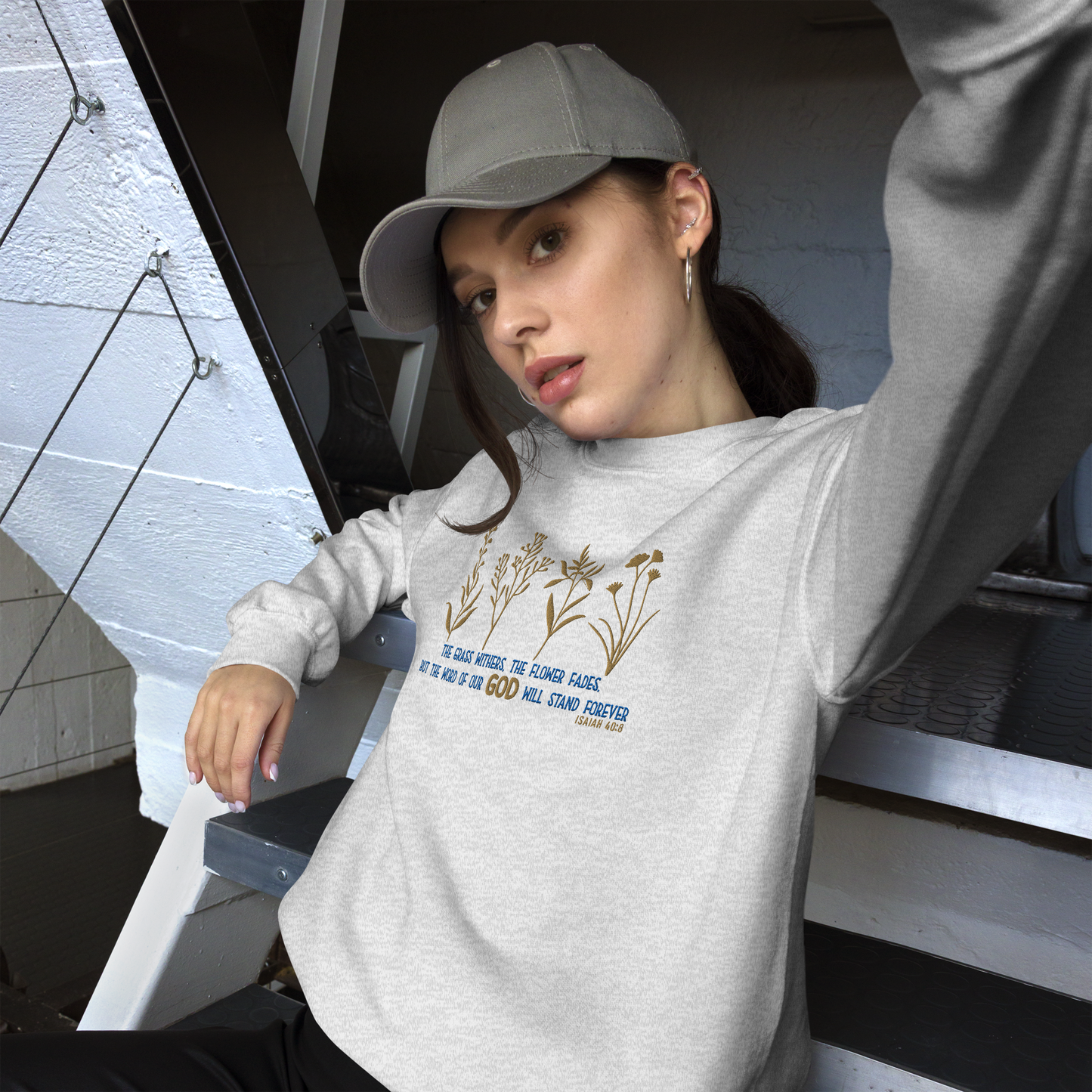 The Word of God Stands Forever Embroidered Sweatshirt – Isaiah 40:8