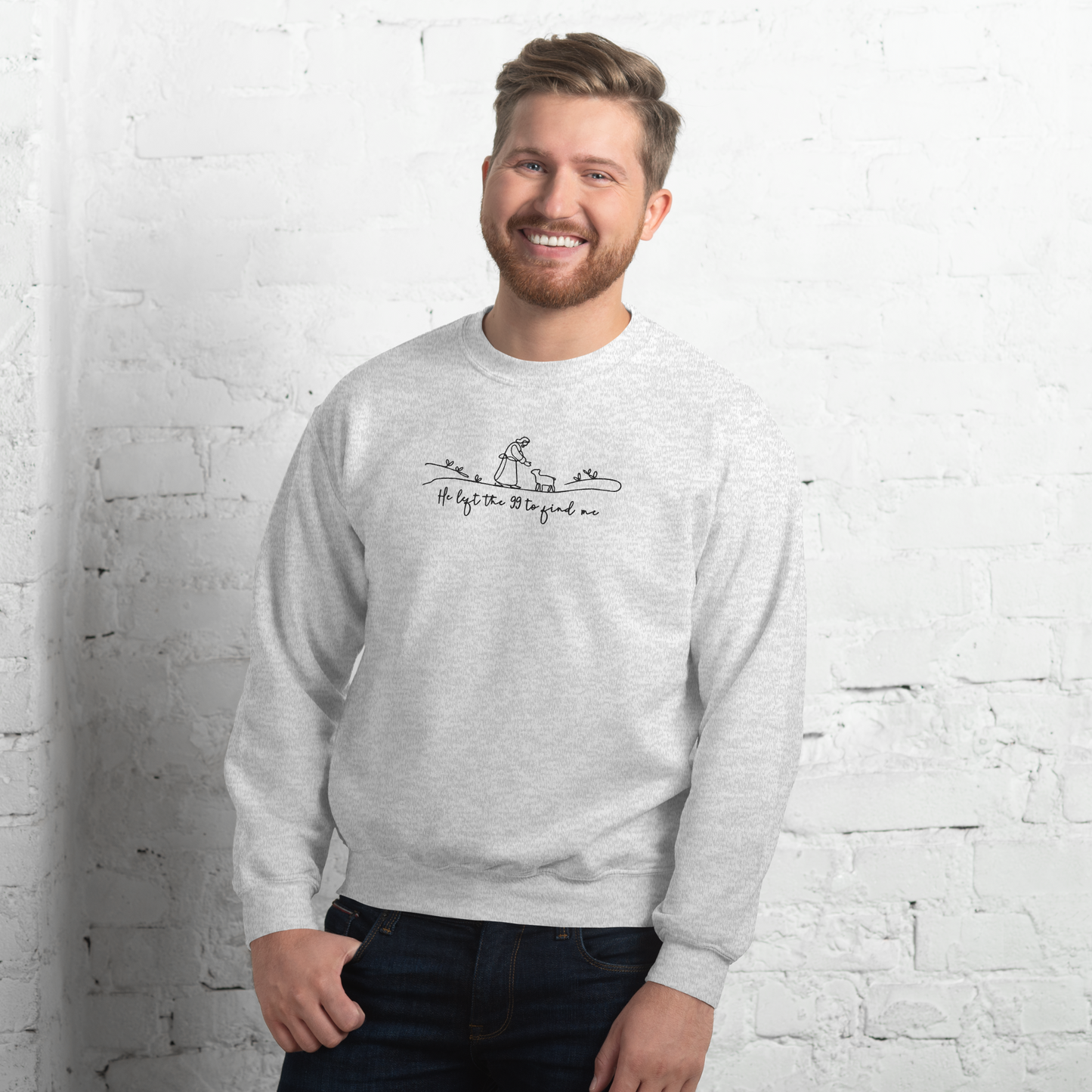 He Left the 99 to Find Me Embroidered Sweatshirt