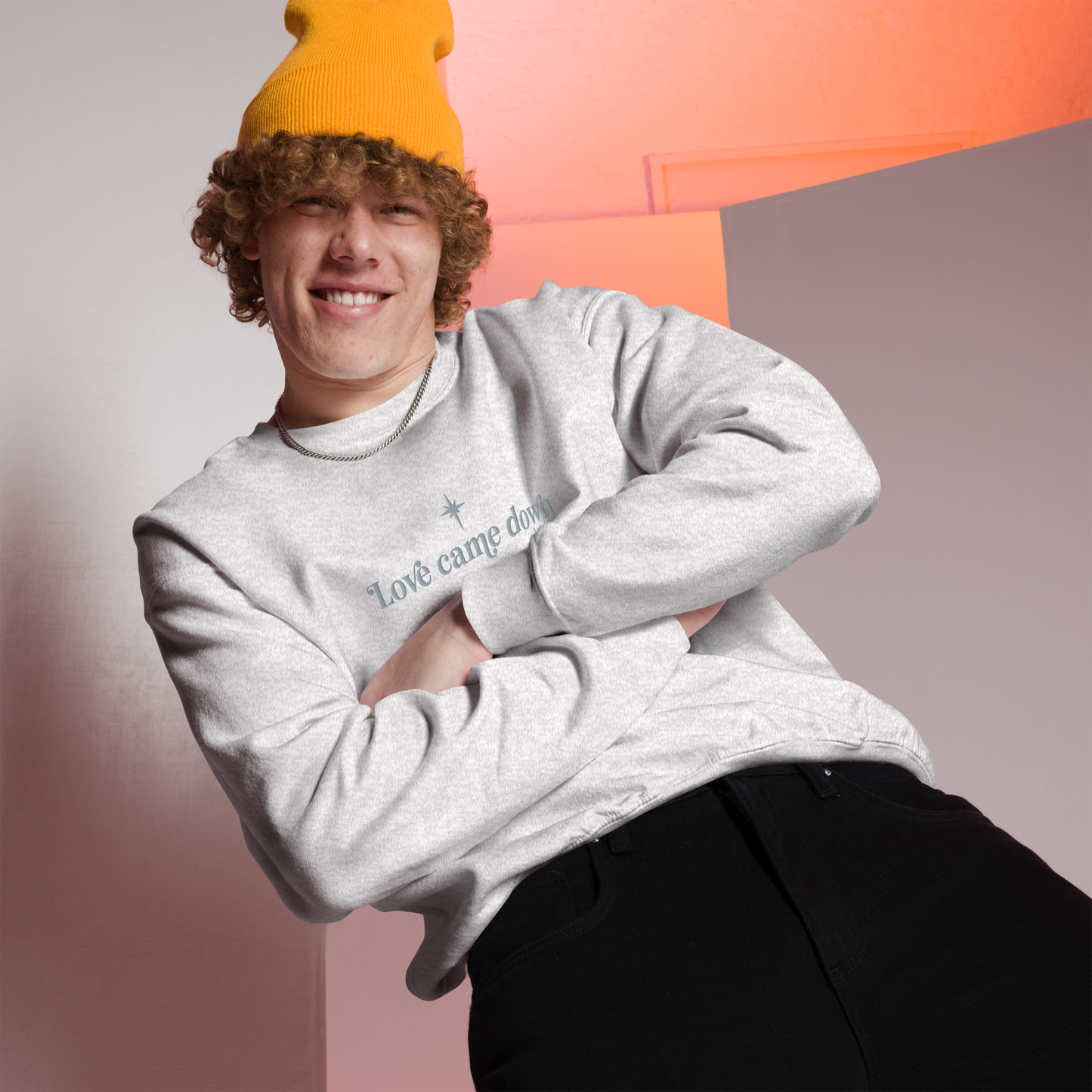 Embroidered Love Came Down Sweatshirt