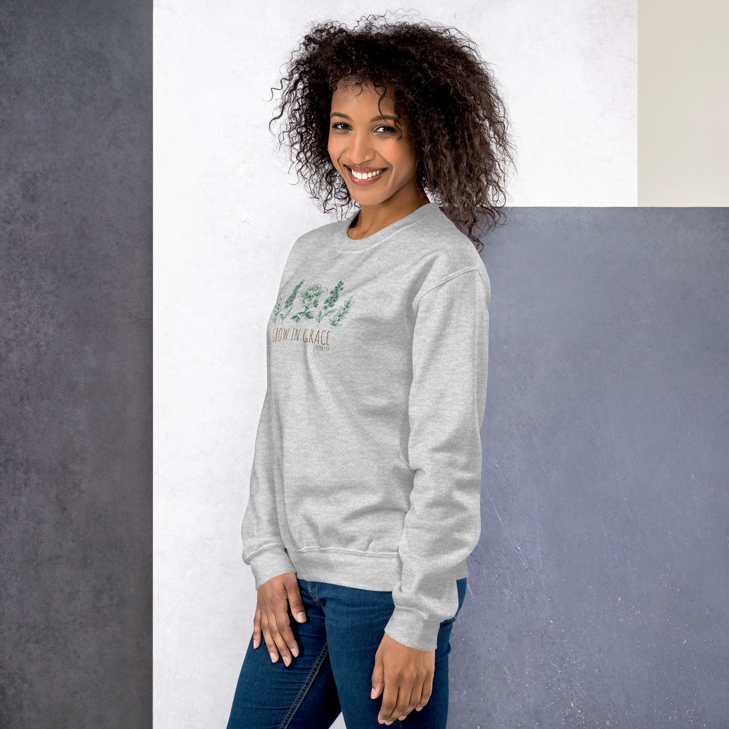 Grow in Grace Embroidered Women's Sweatshirt