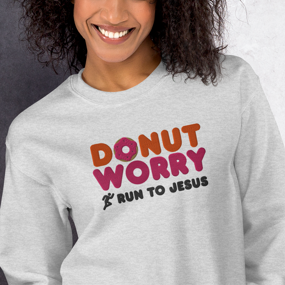 Embroidered Run To Jesus Sweatshirt