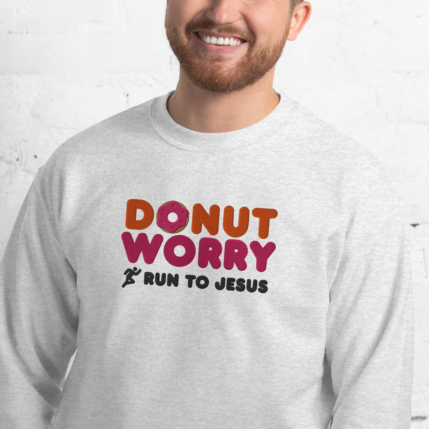 Embroidered Run To Jesus Sweatshirt