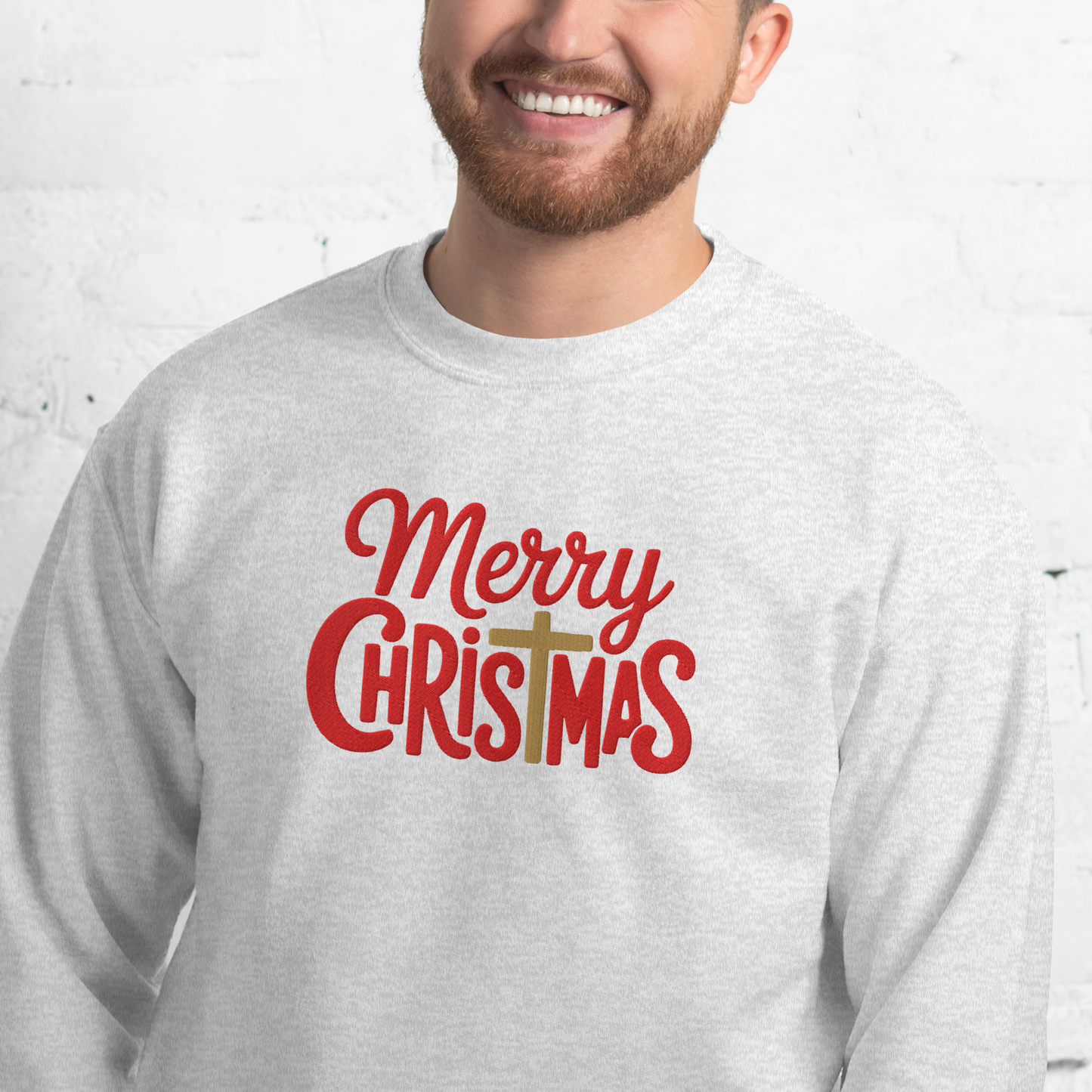 Embroidered Merry Christmas Sweatshirt