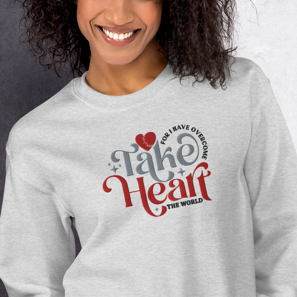Embroidered Take Heart Sweatshirt