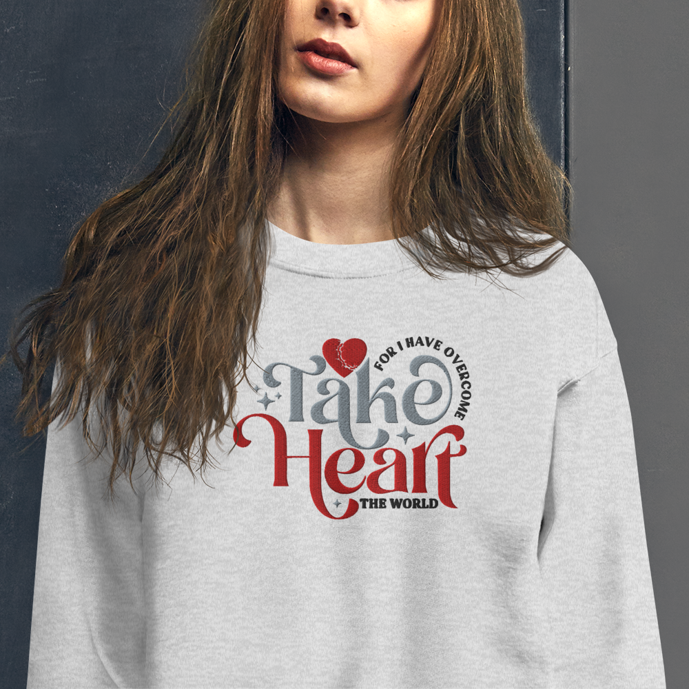 Embroidered Take Heart Sweatshirt