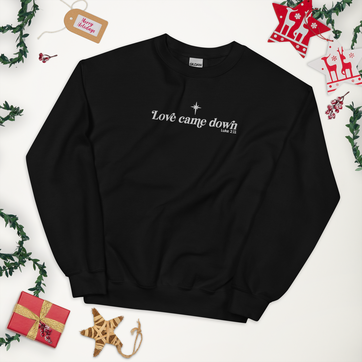 Embroidered Love Came Down Sweatshirt