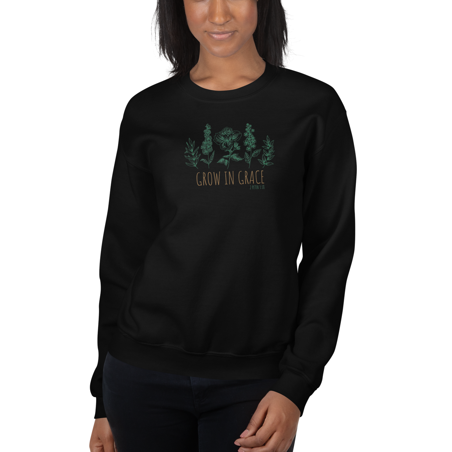 Grow in Grace Embroidered Women's Sweatshirt