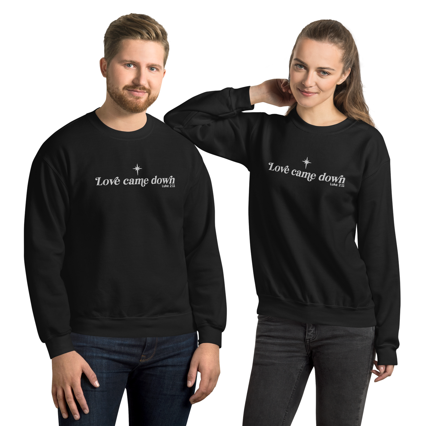 Embroidered Love Came Down Sweatshirt