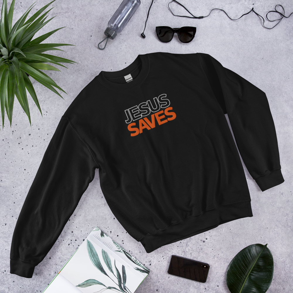 Embroidered Jesus Saves Sweatshirt