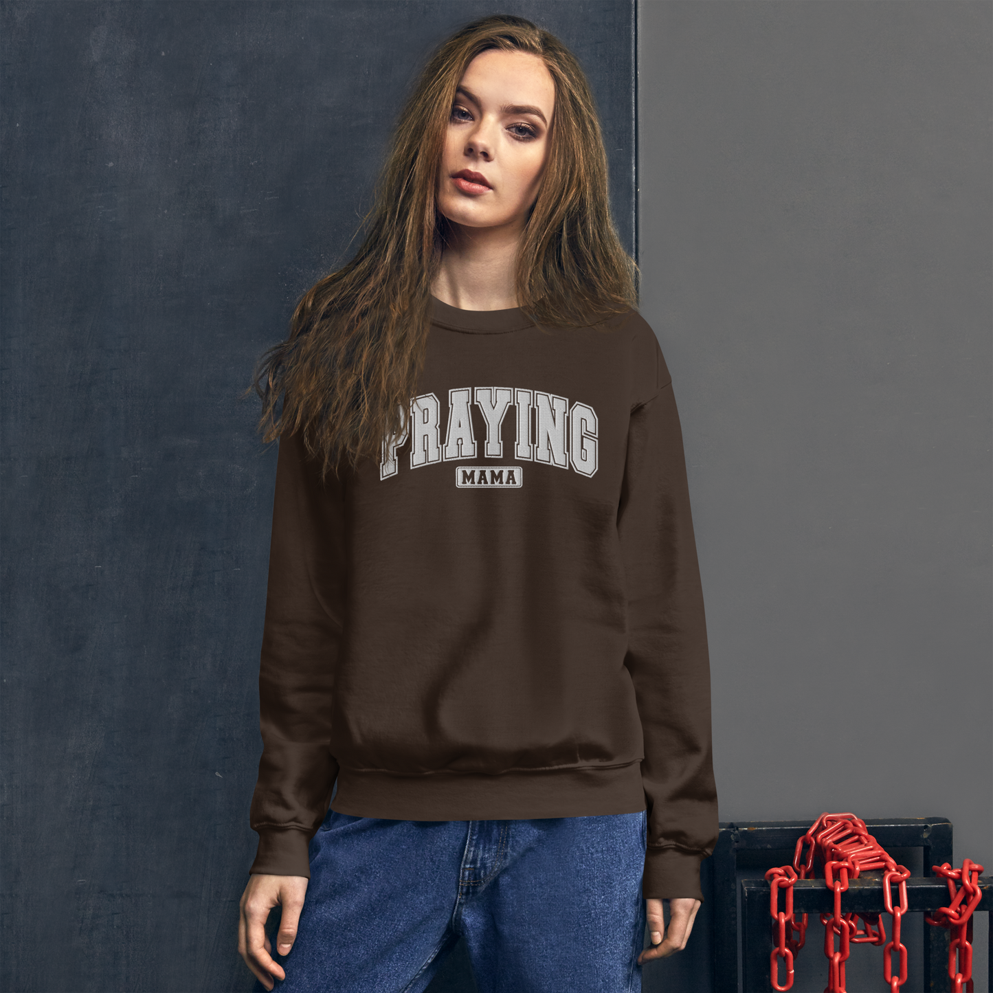 Praying Mama Embroidered Sweatshirt