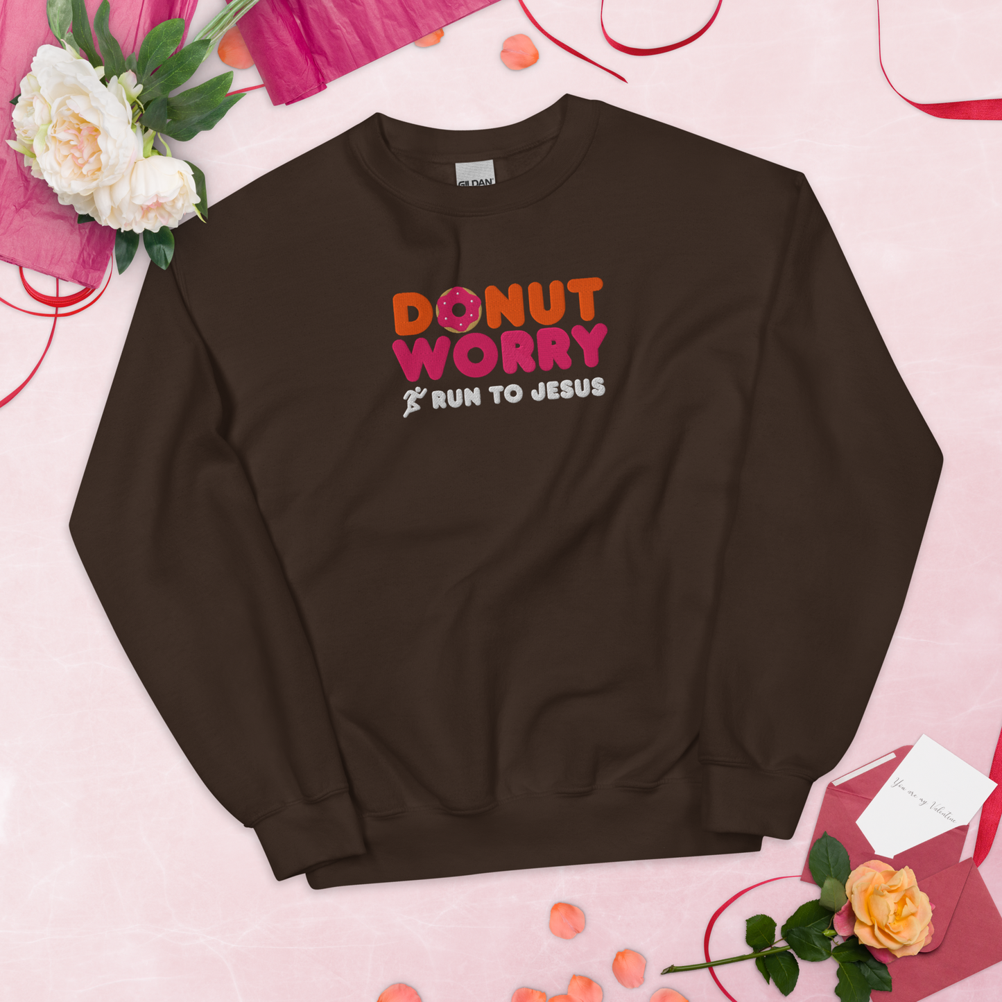 Embroidered Run To Jesus Sweatshirt