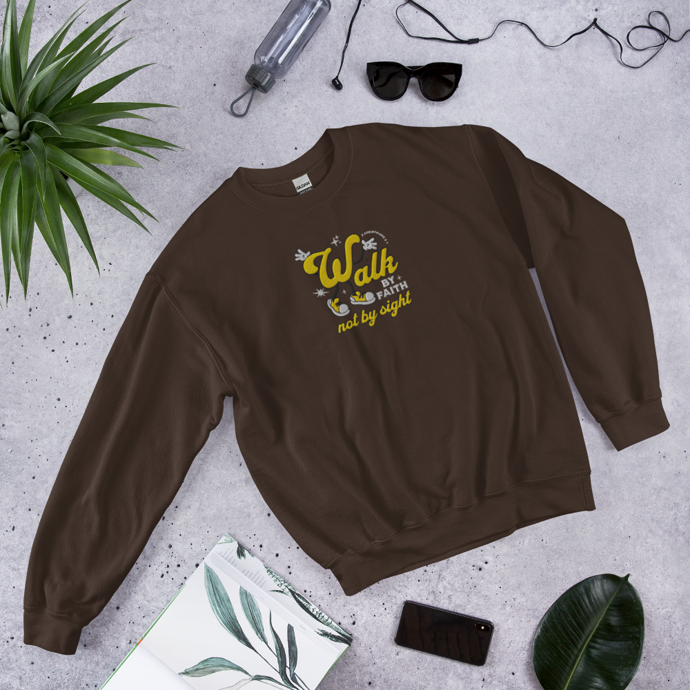 Embroidered Walk By Faith Sweatshirt