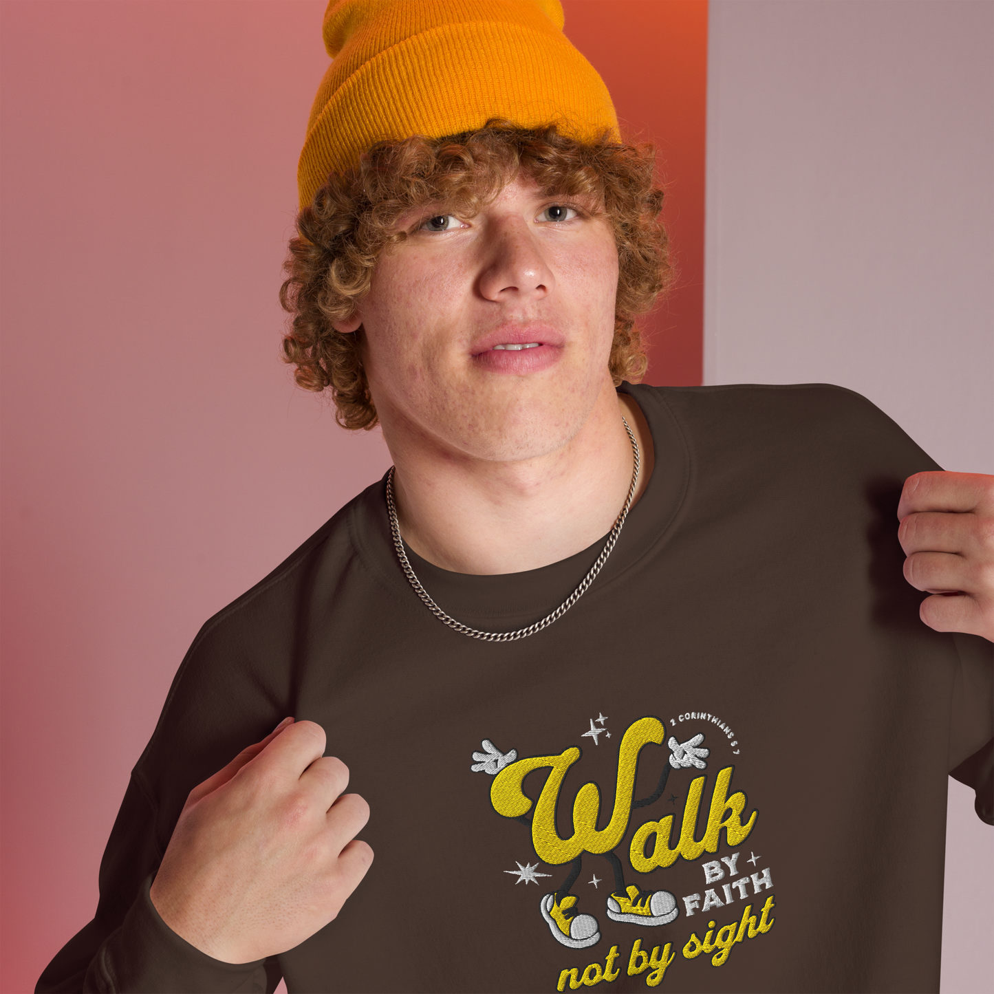 Embroidered Walk By Faith Sweatshirt