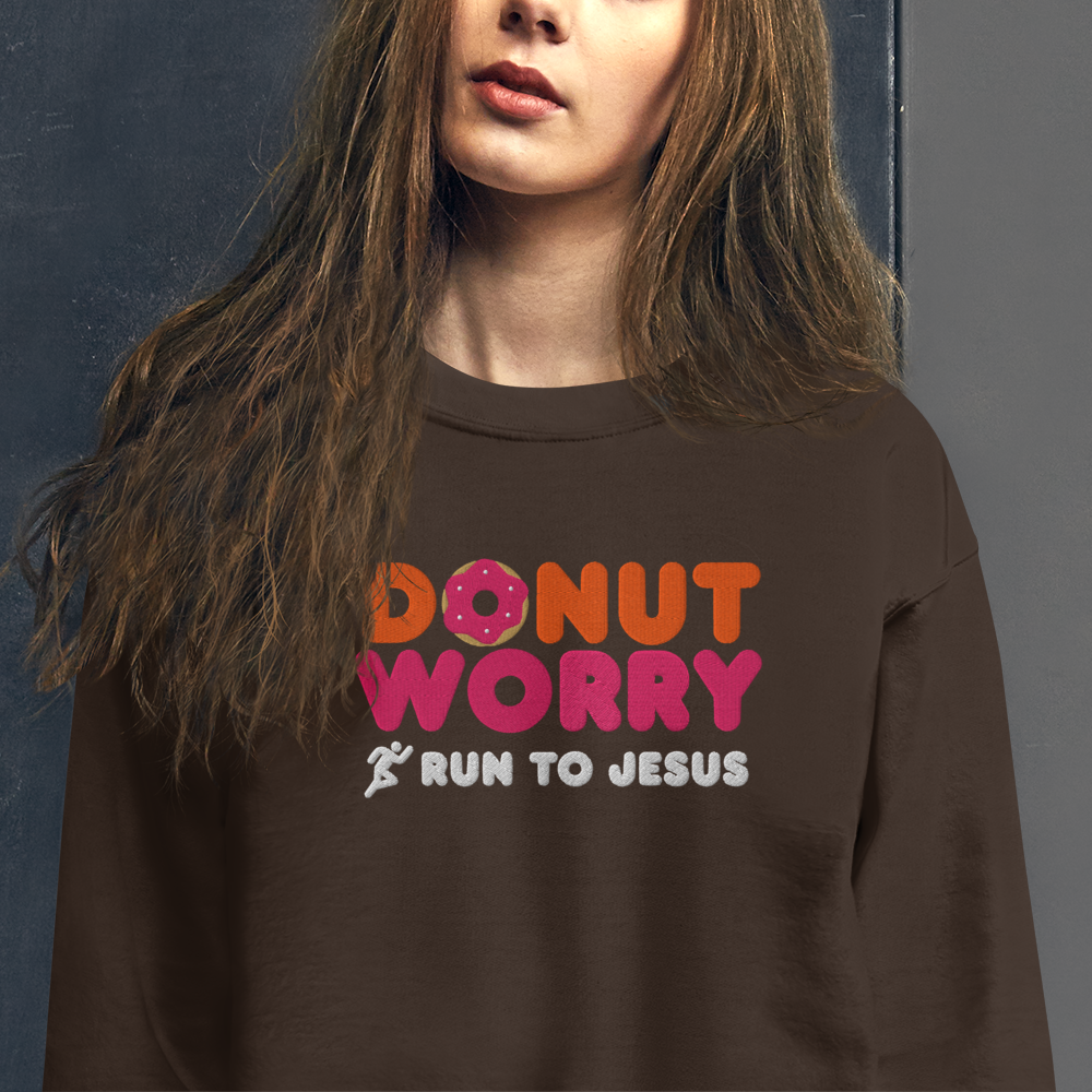 Embroidered Run To Jesus Sweatshirt