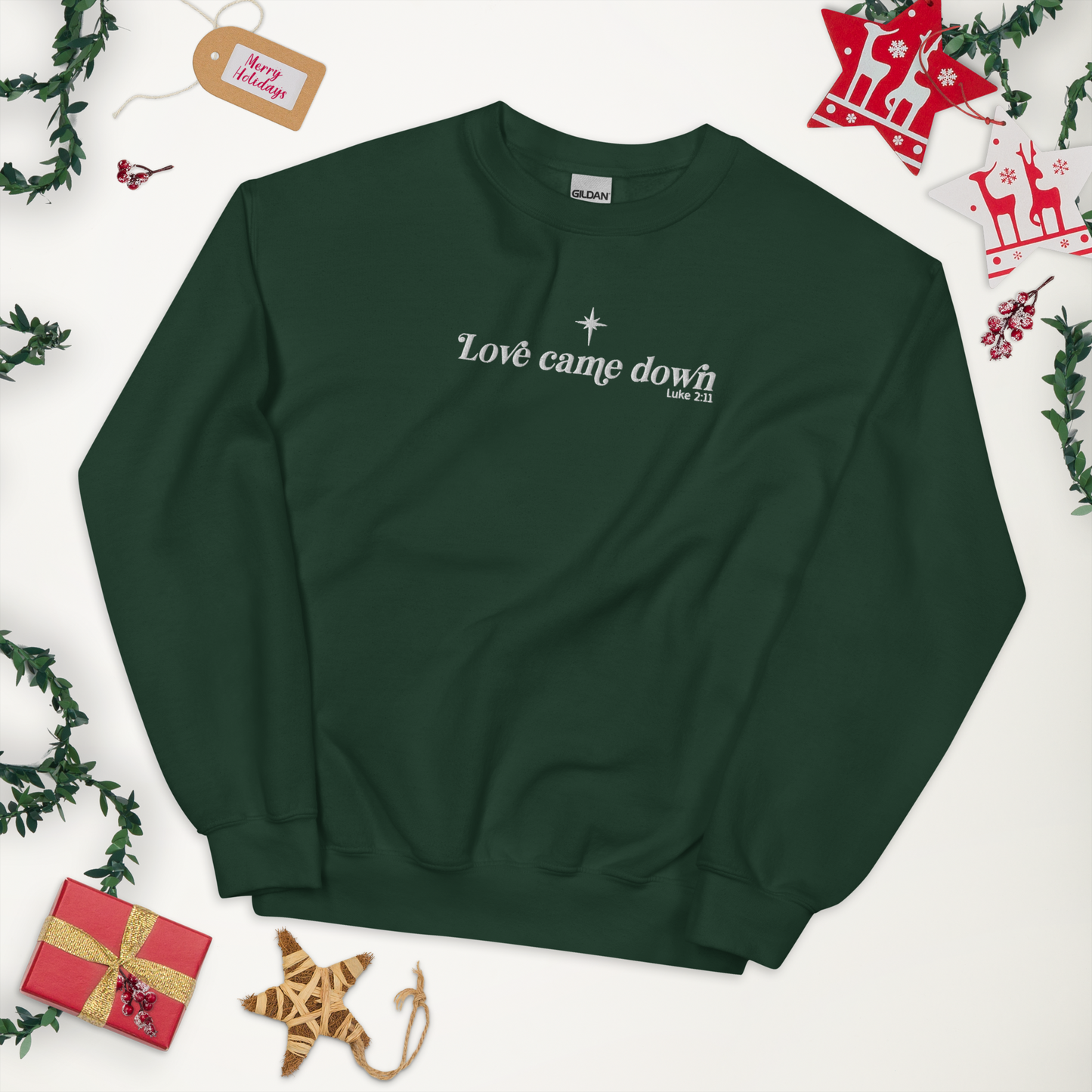 Embroidered Love Came Down Sweatshirt