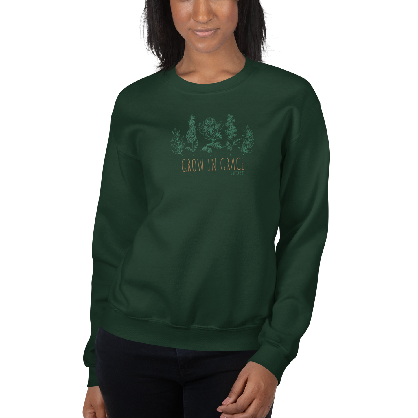 Grow in Grace Embroidered Women's Sweatshirt