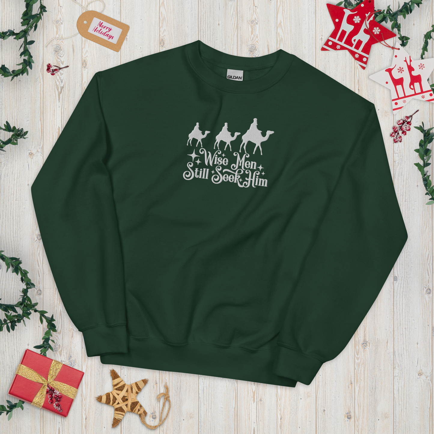 Embroidered Wise Men Still Seek Him Sweatshirt