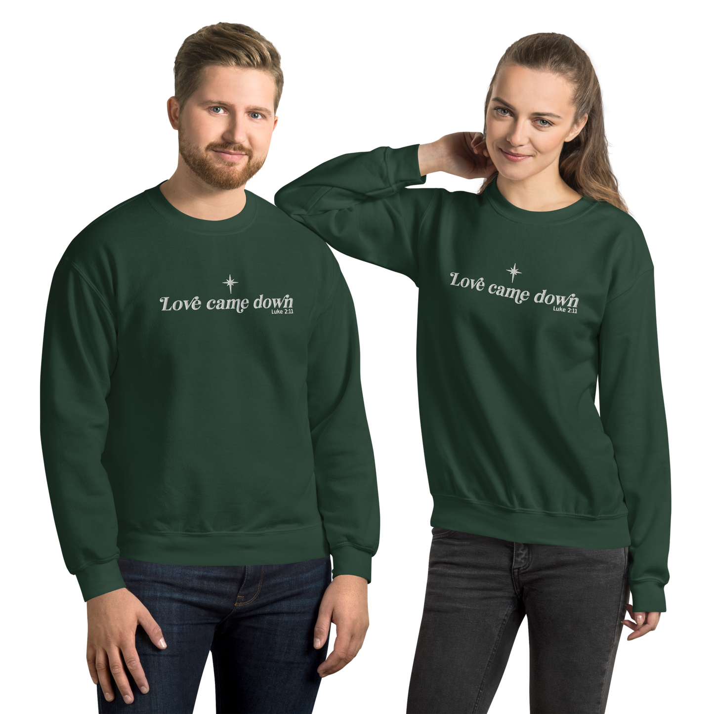 Embroidered Love Came Down Sweatshirt
