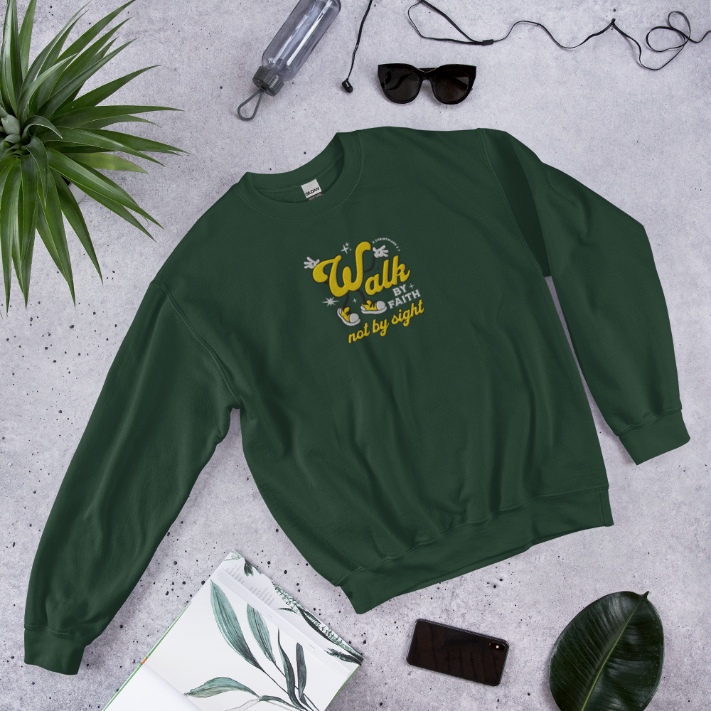 Embroidered Walk By Faith Sweatshirt