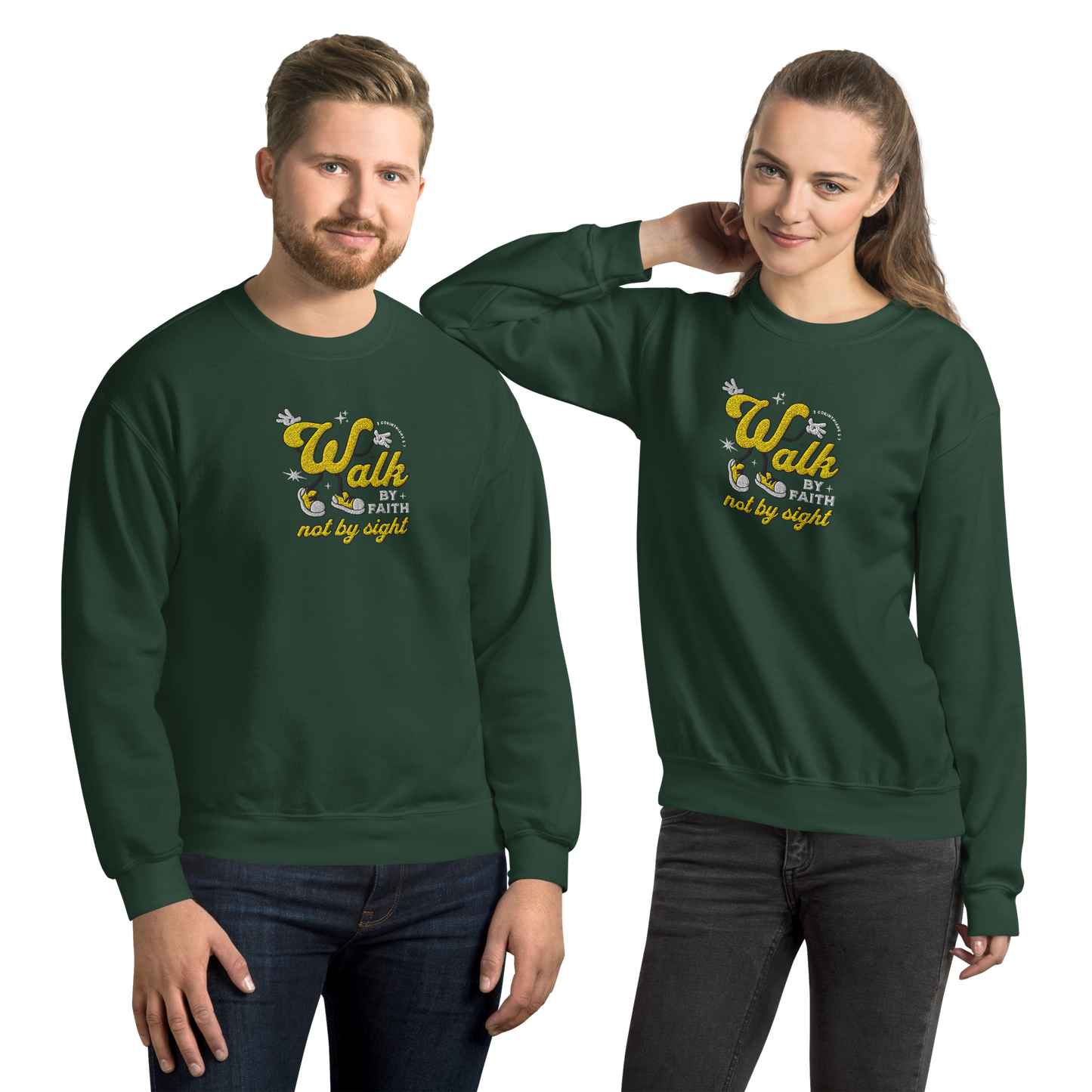 Embroidered Walk By Faith Sweatshirt