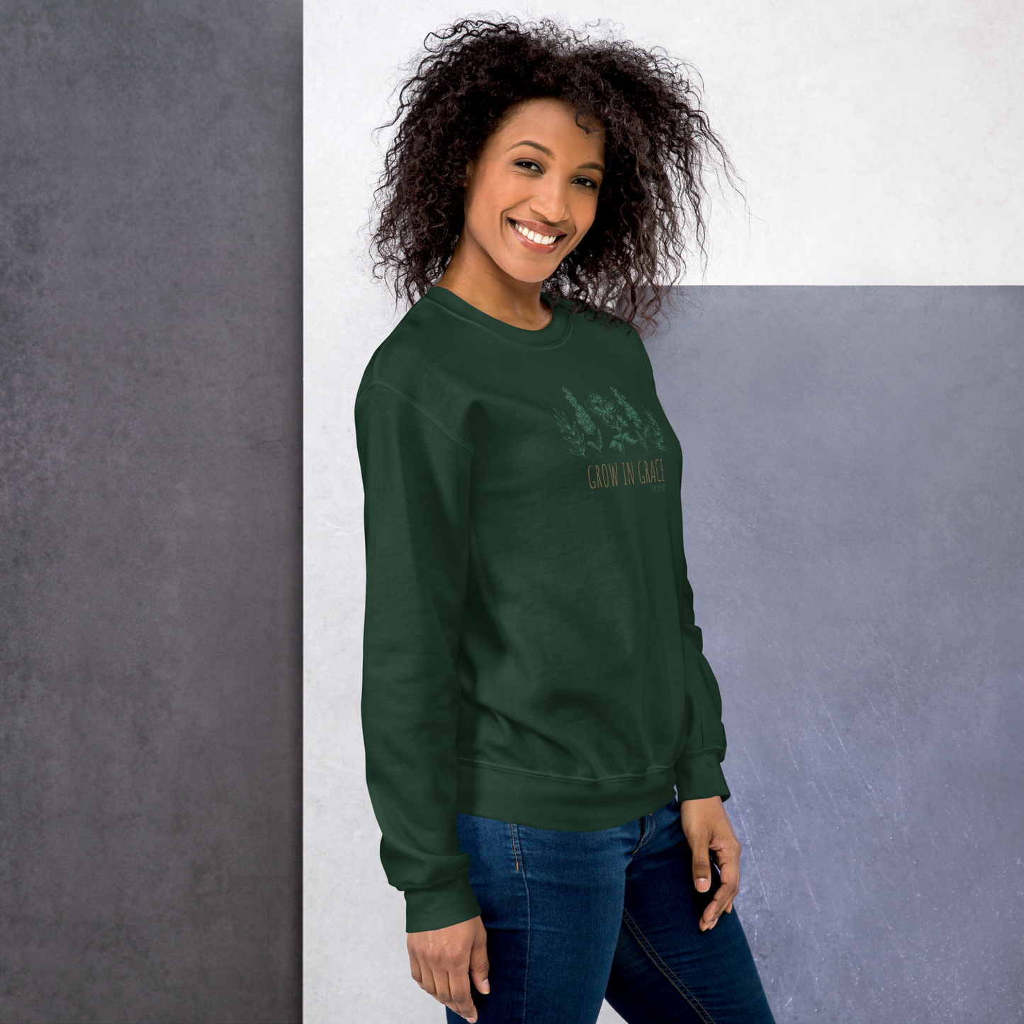 Grow in Grace Embroidered Women's Sweatshirt
