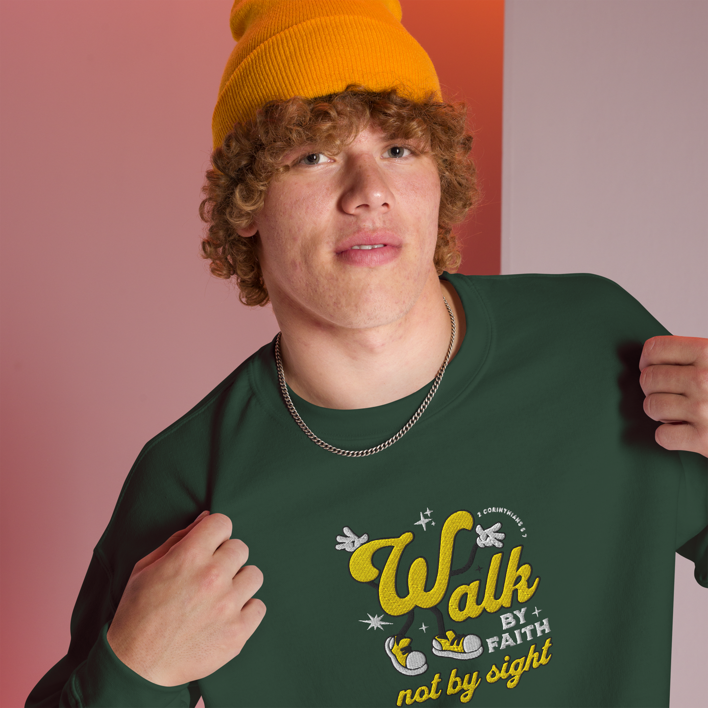 Embroidered Walk By Faith Sweatshirt
