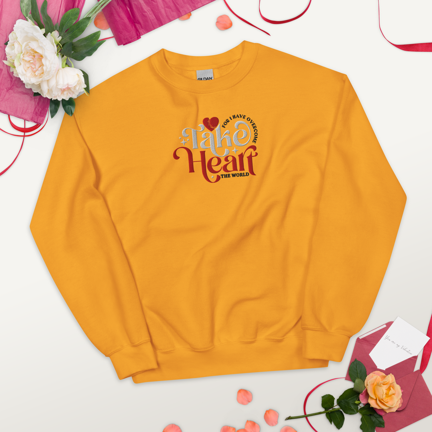 Embroidered Take Heart Sweatshirt