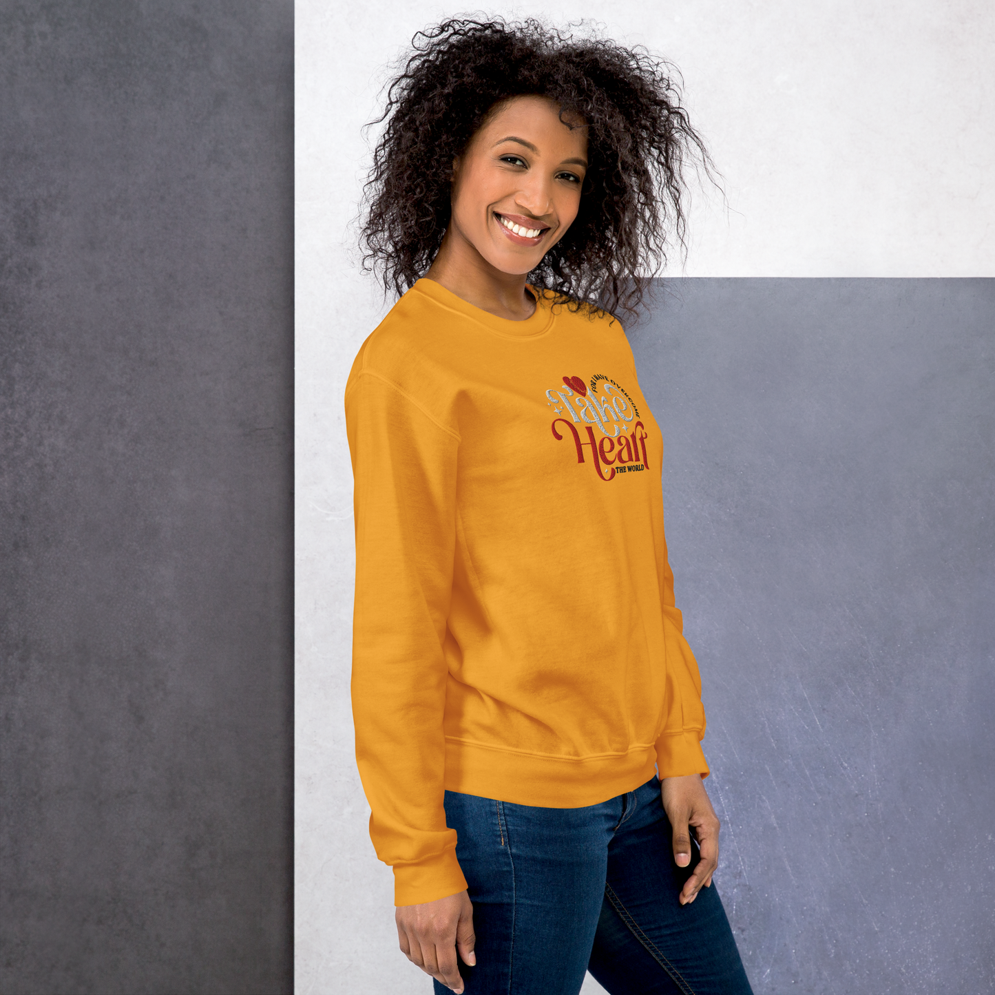 Embroidered Take Heart Sweatshirt