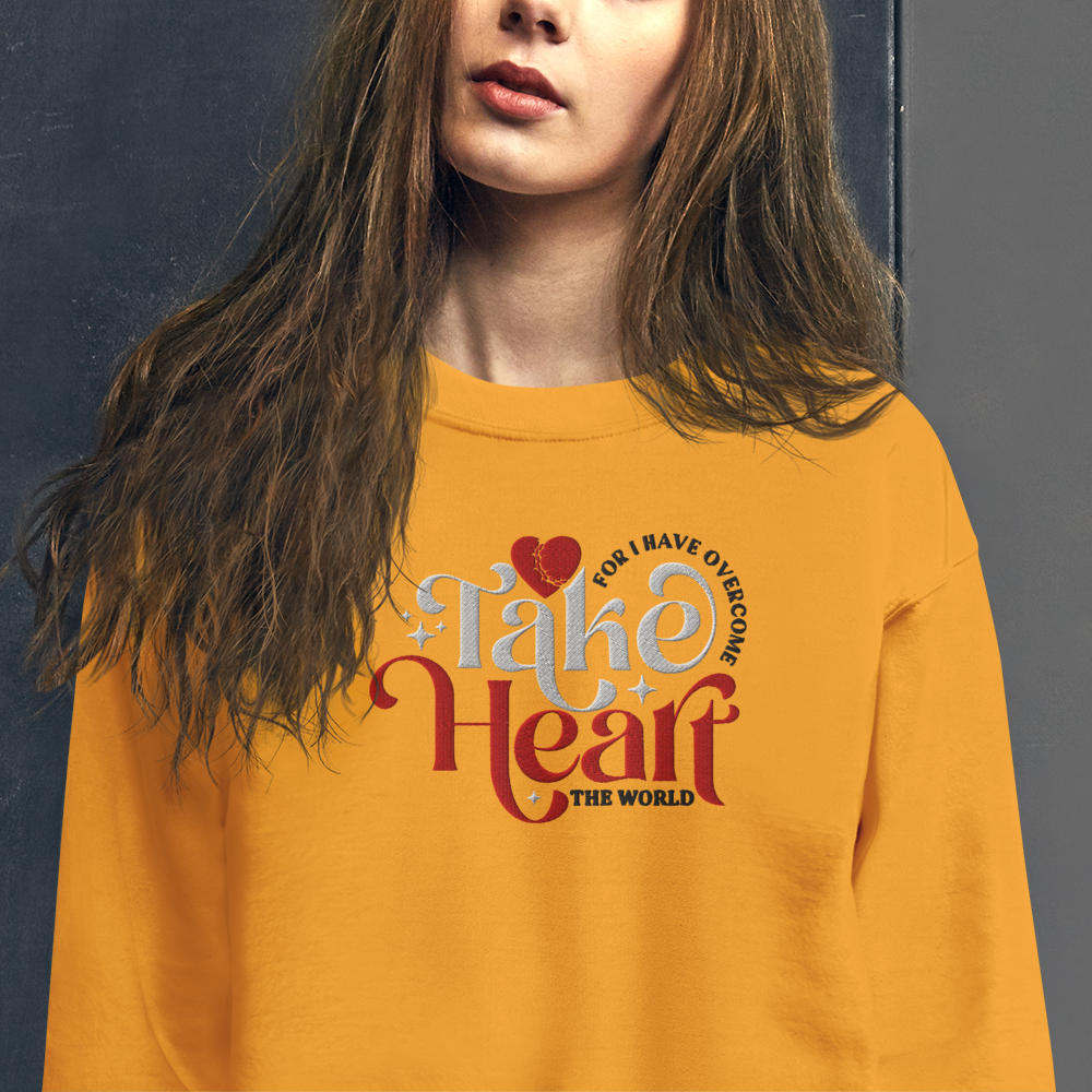 Embroidered Take Heart Sweatshirt