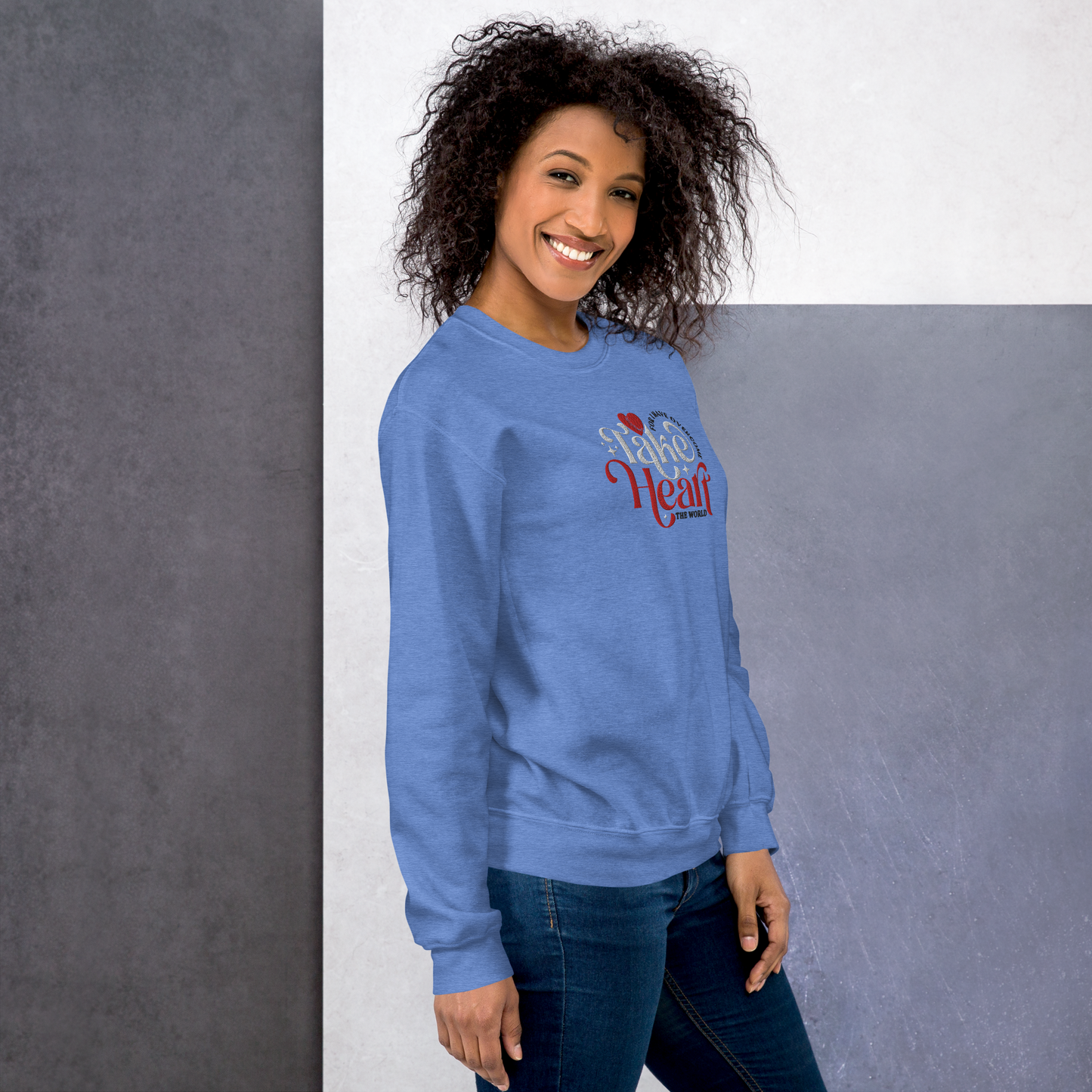 Embroidered Take Heart Sweatshirt