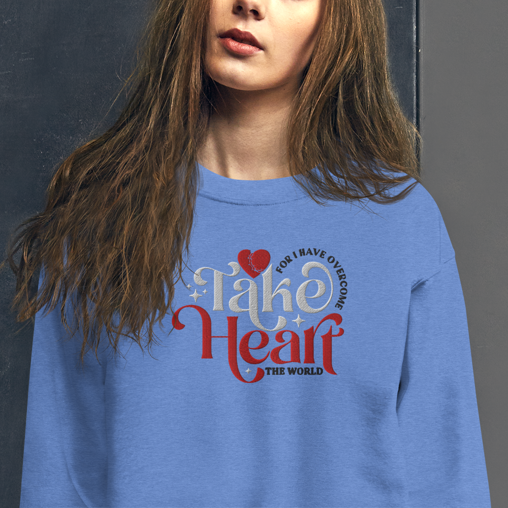 Embroidered Take Heart Sweatshirt