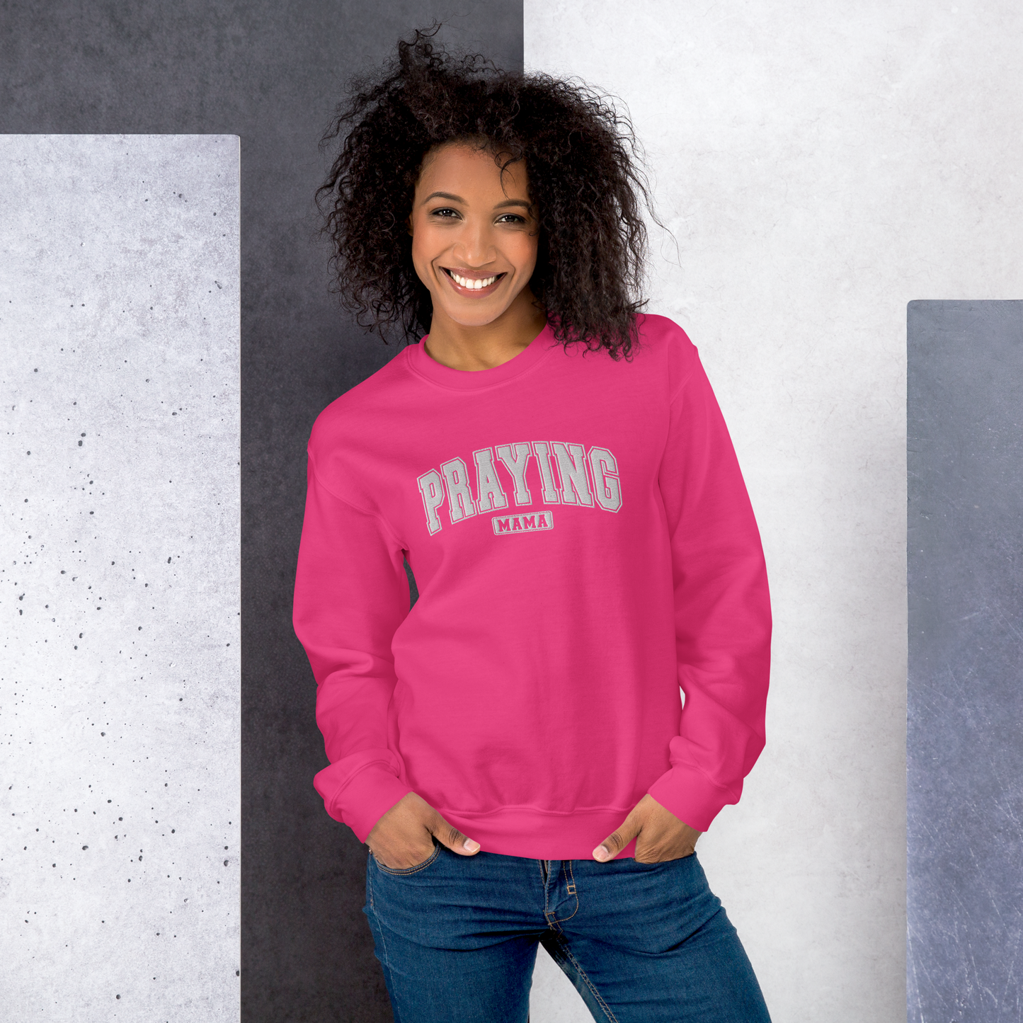 Praying Mama Embroidered Sweatshirt
