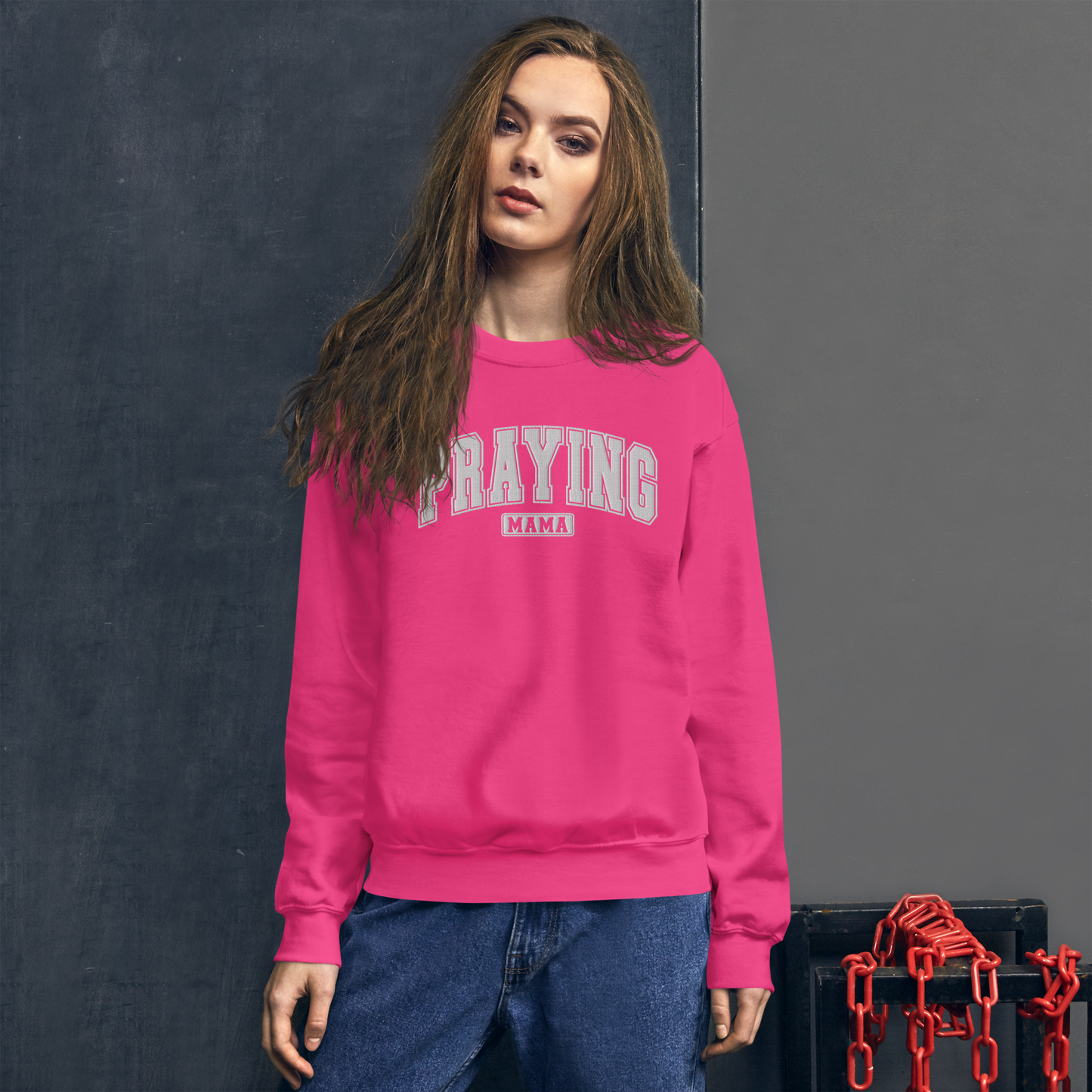 Praying Mama Embroidered Sweatshirt