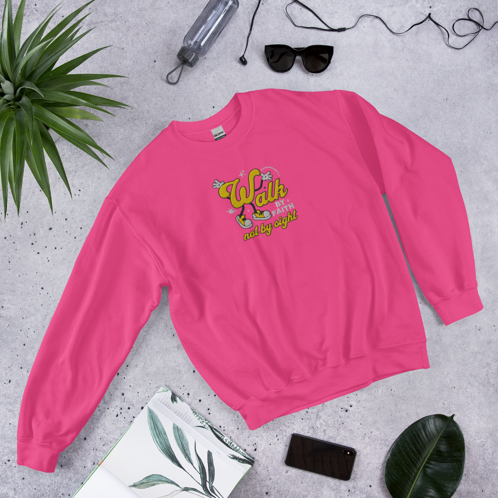 Embroidered Walk By Faith Sweatshirt