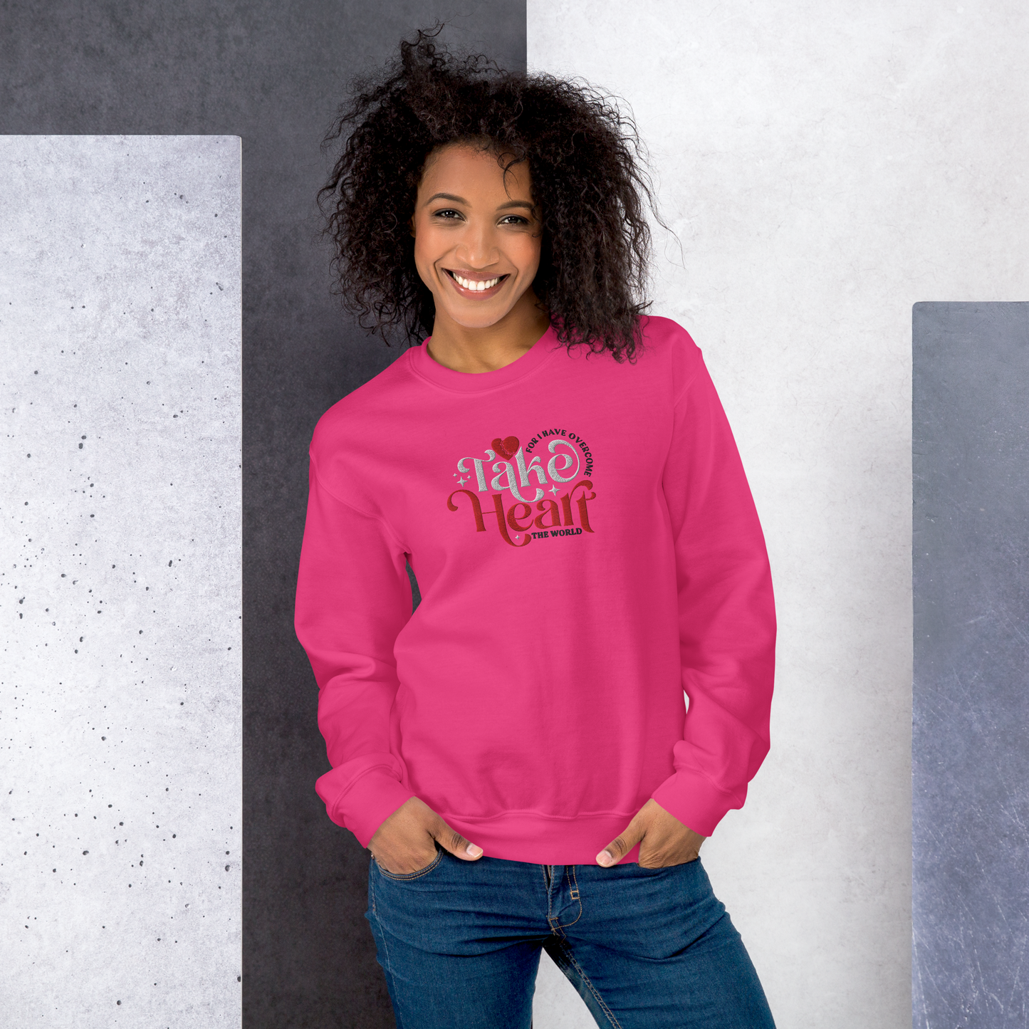 Embroidered Take Heart Sweatshirt