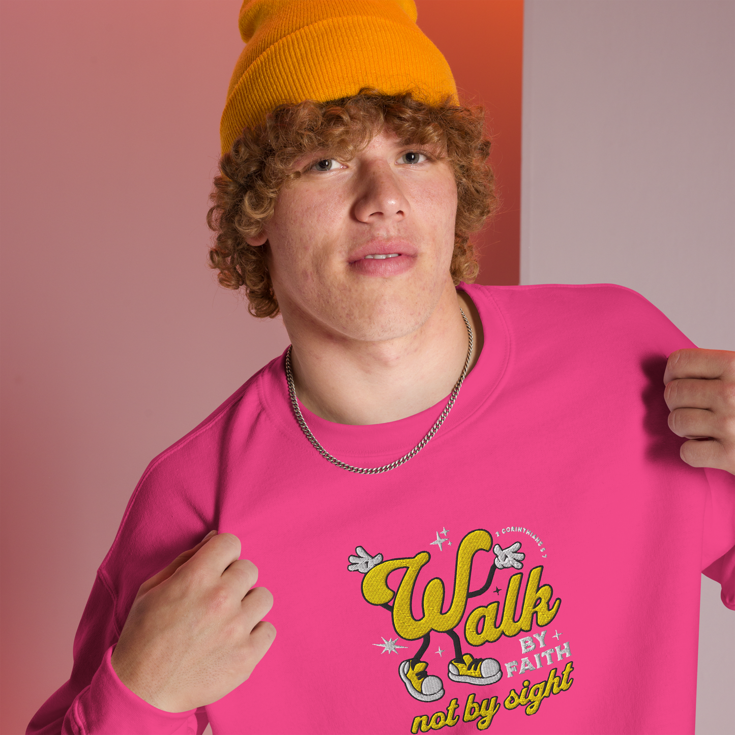 Embroidered Walk By Faith Sweatshirt