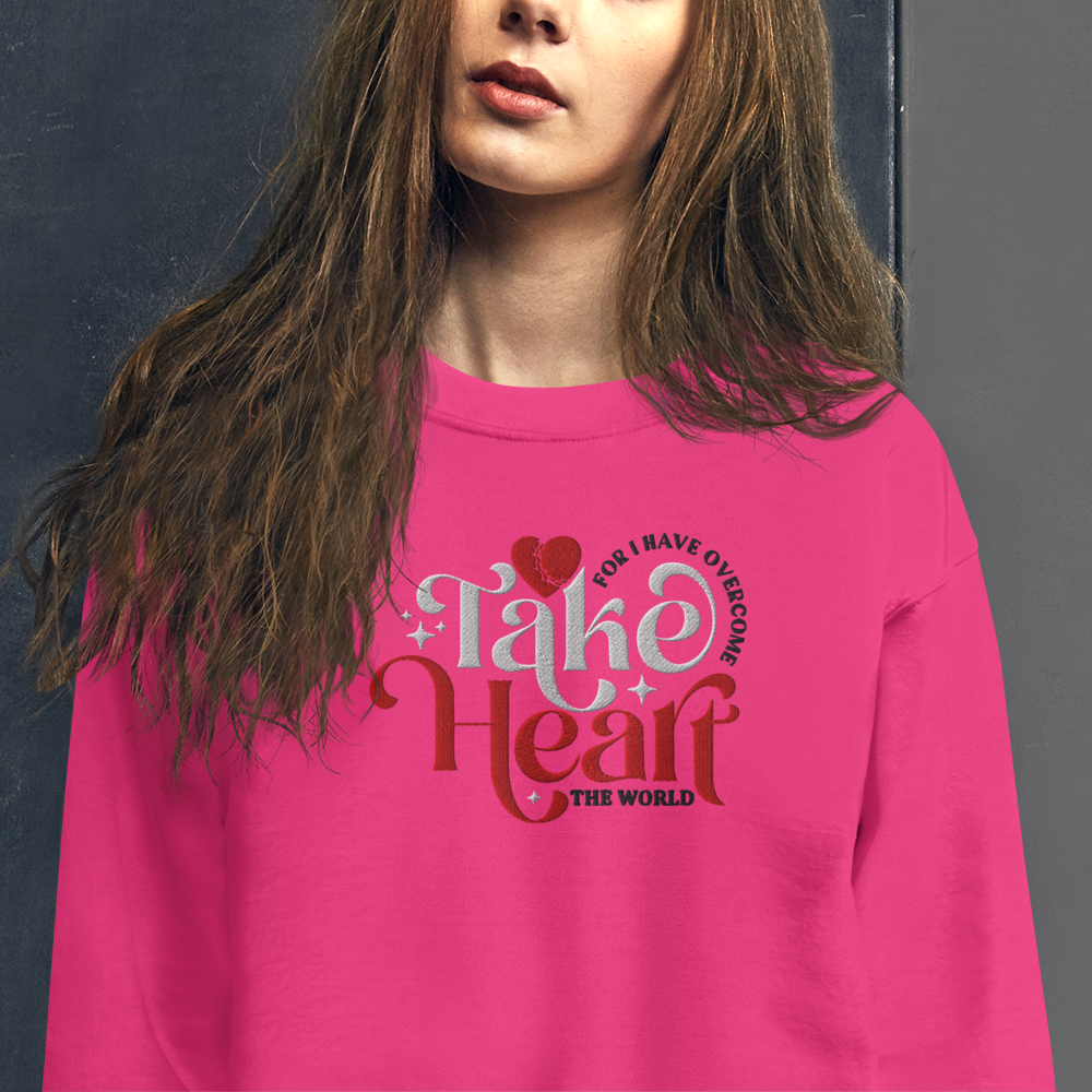 Embroidered Take Heart Sweatshirt