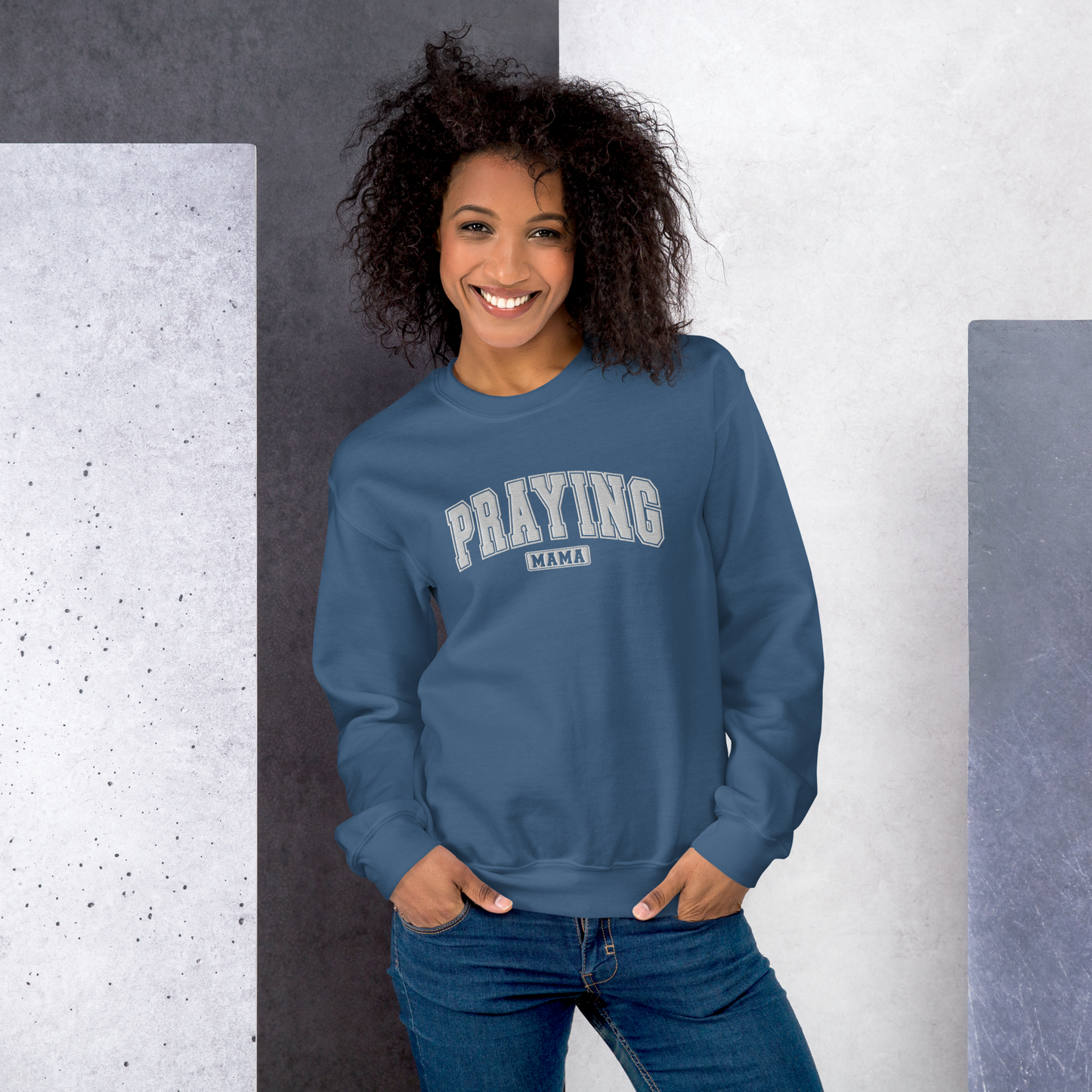 Praying Mama Embroidered Sweatshirt
