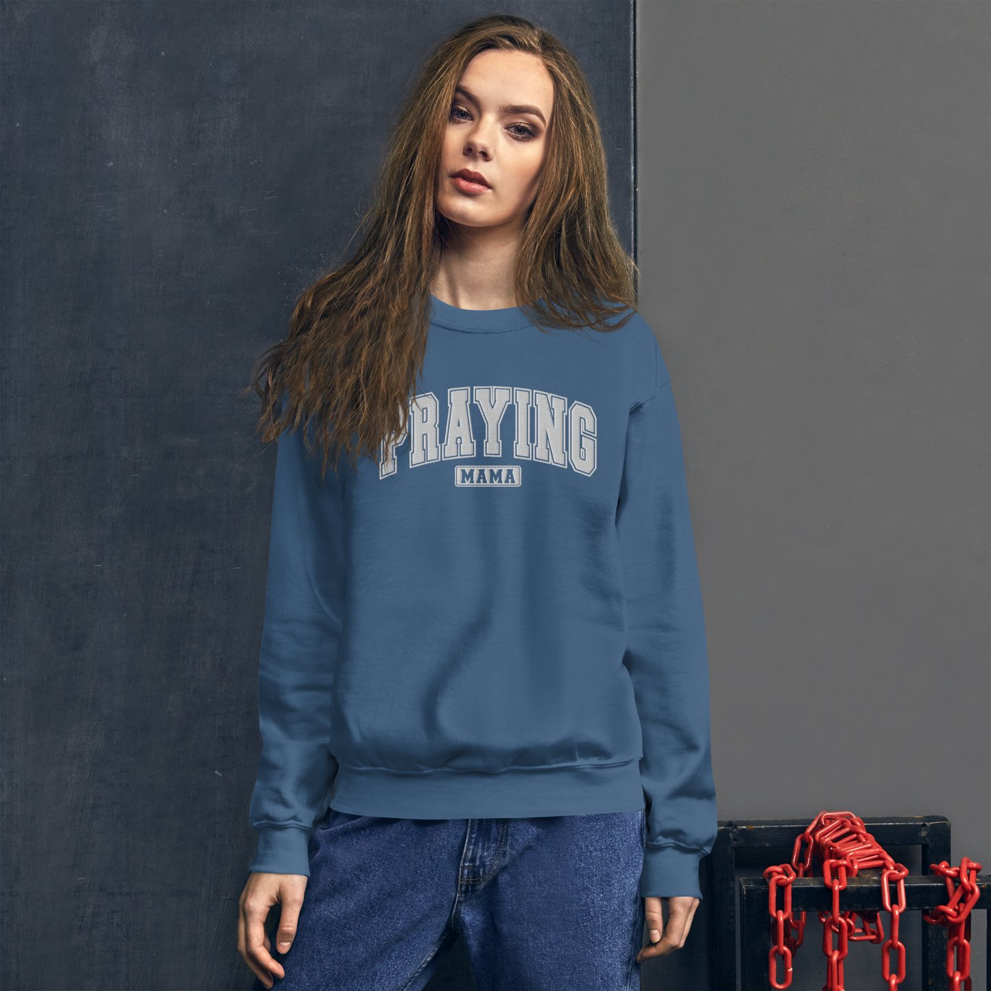 Praying Mama Embroidered Sweatshirt