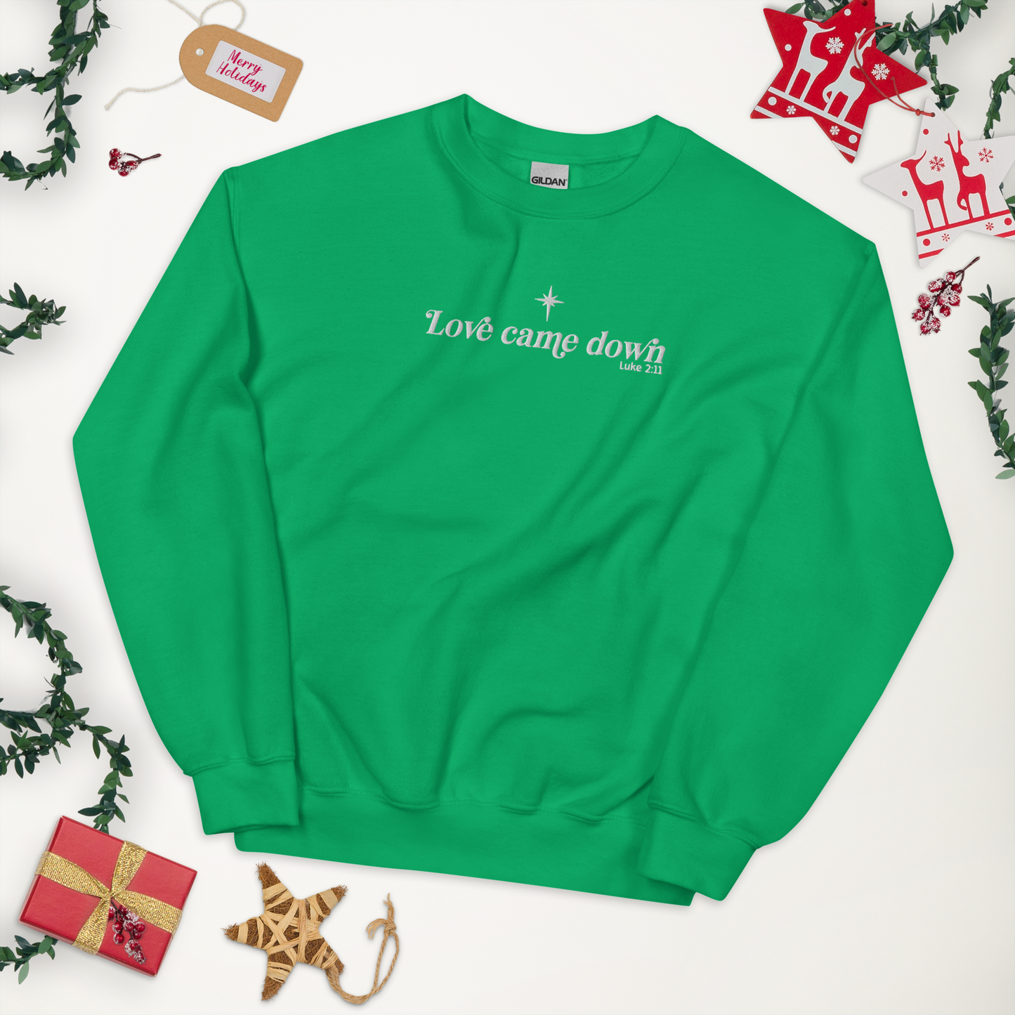 Embroidered Love Came Down Sweatshirt