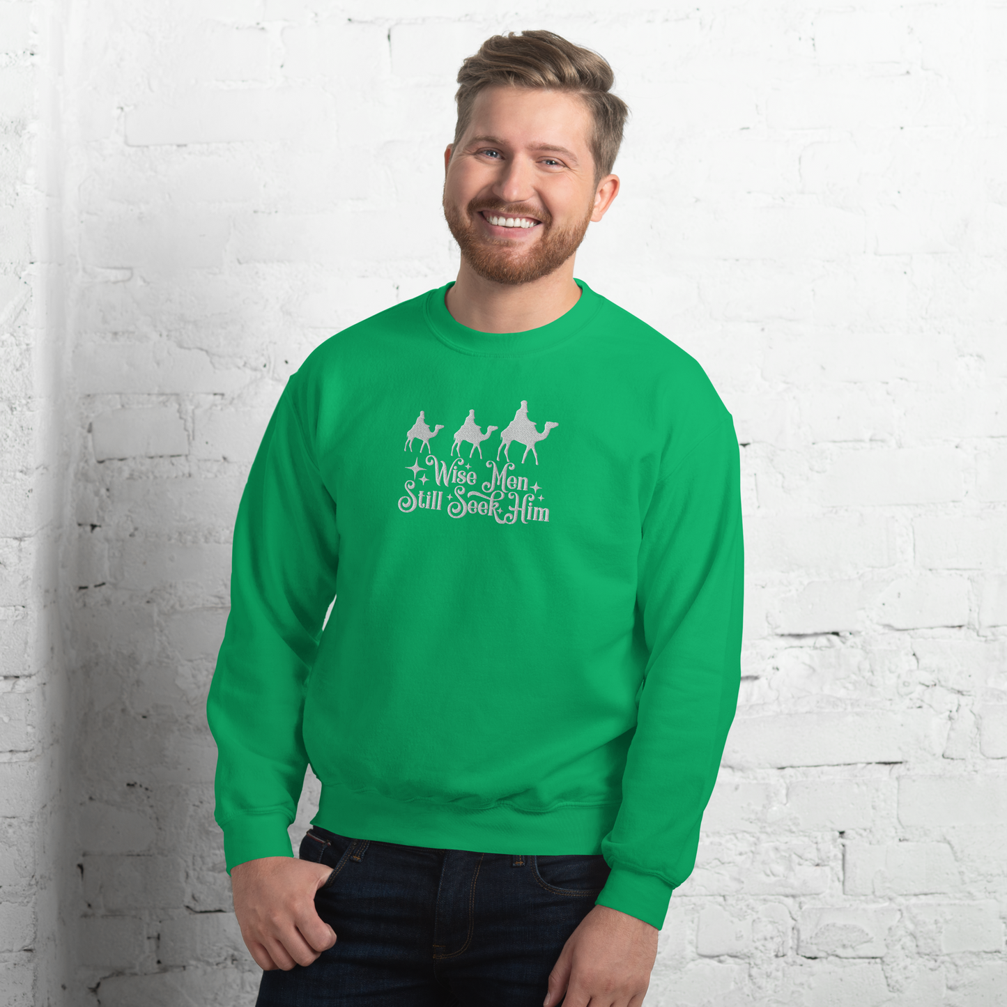 Embroidered Wise Men Still Seek Him Sweatshirt