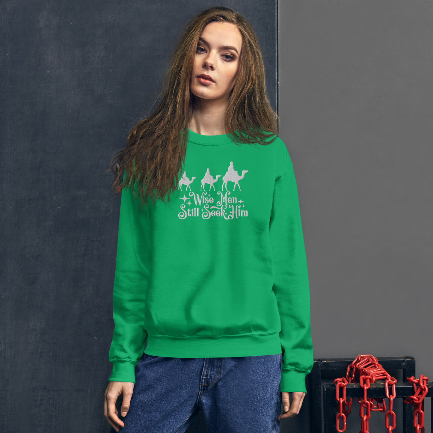 Embroidered Wise Men Still Seek Him Sweatshirt