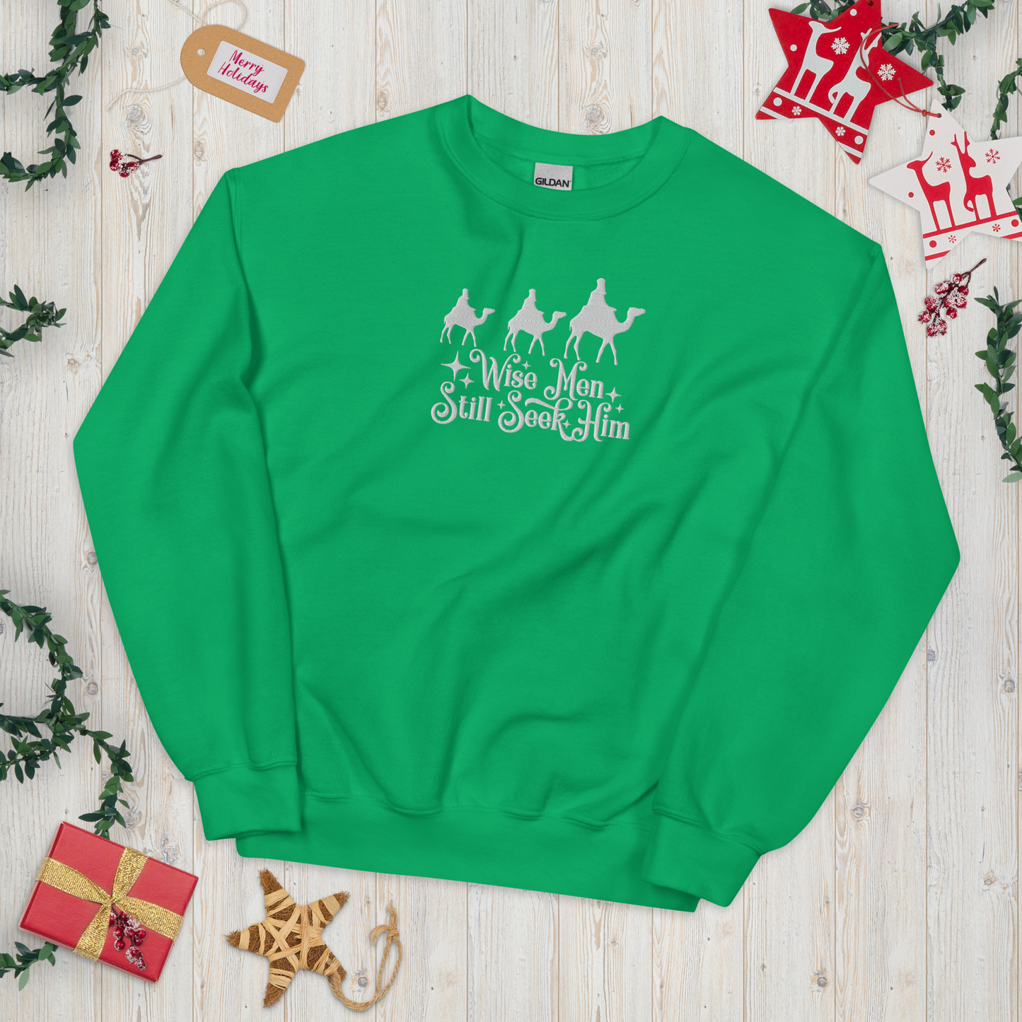 Embroidered Wise Men Still Seek Him Sweatshirt