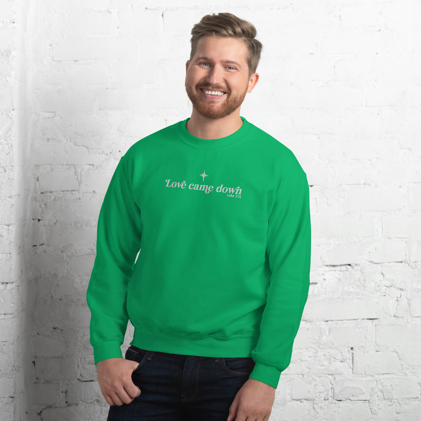 Embroidered Love Came Down Sweatshirt